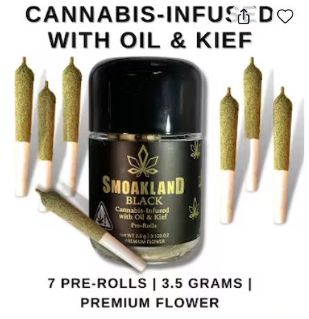 Featured image for “SMOAKLAND BLACK - Infused Pre-Rolls - Cereal Milk (H) 7pk - 3.5g THC% 39.45”