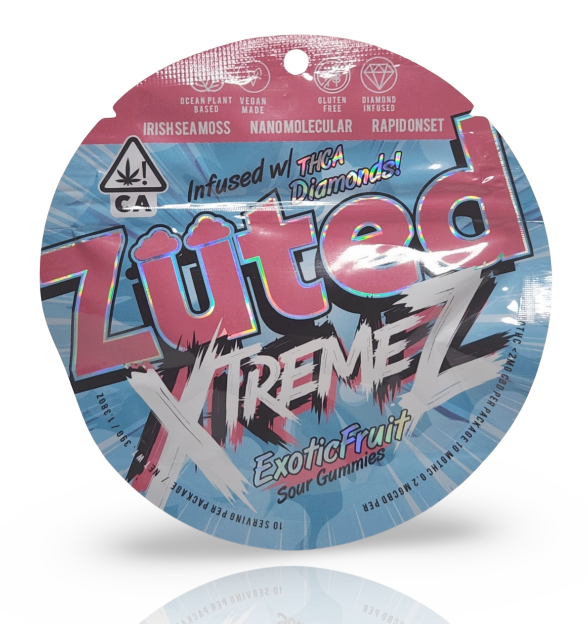 Featured image for “New Zuted ExtremeZ Exotic Fruit Sour Indica (100mg) Gummies  THCA Diamonds”